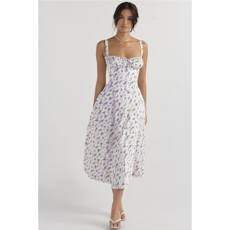 Elegant Floral Strap Dress