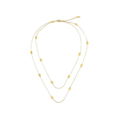 Elegant Gold Plated Pig Nose Necklace