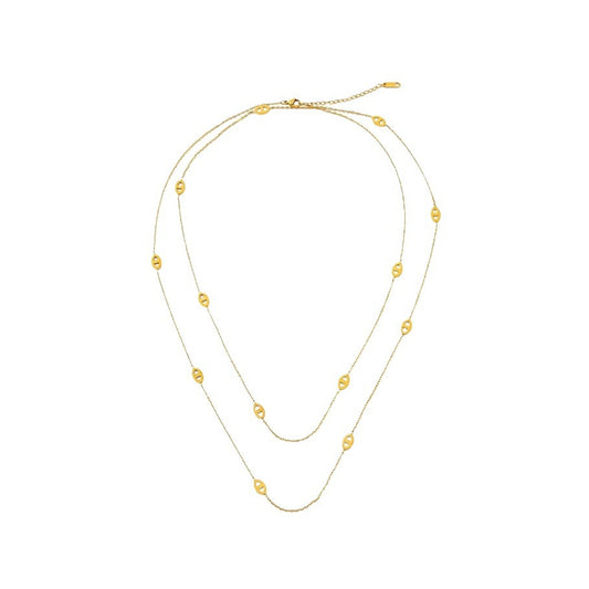 Elegant Gold Plated Pig Nose Necklace