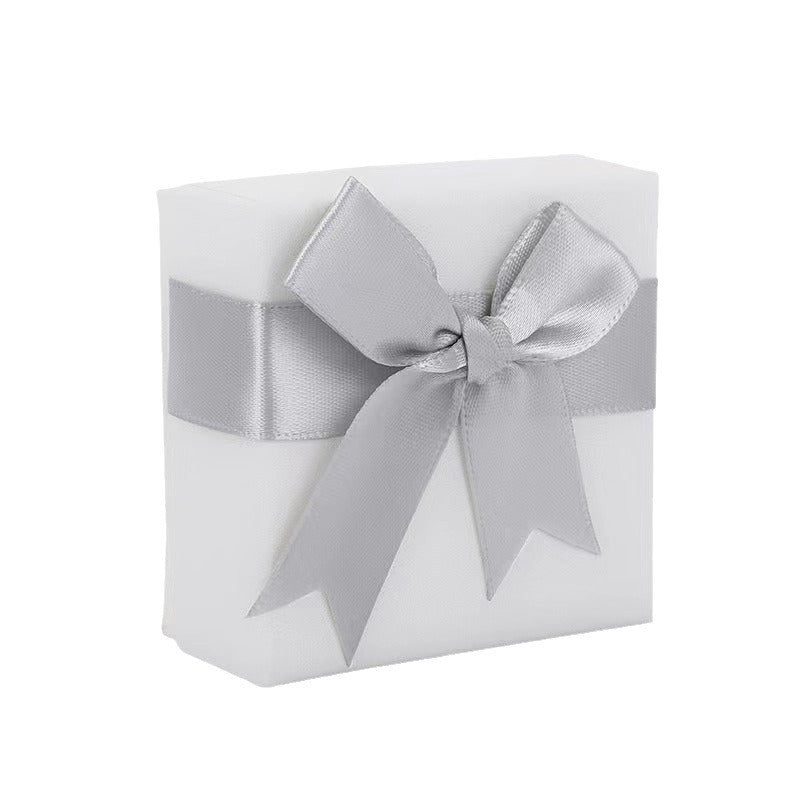 Elegant Gray Bow Jewelry Gift Box