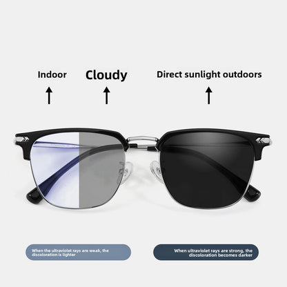 Elegant Half-Frame Reading Glasses with Anti-Blue Light and Anti-Fatigue Features