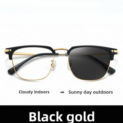 Elegant Half-Frame Reading Glasses with Anti-Blue Light and Anti-Fatigue Features