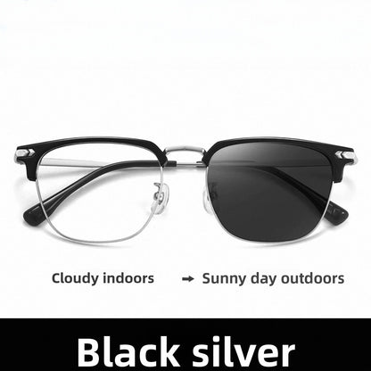 Elegant Half-Frame Reading Glasses with Anti-Blue Light and Anti-Fatigue Features