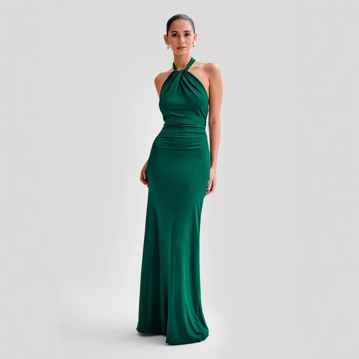 Elegant Halter Neck A-Line Dress