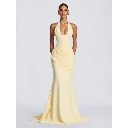 Elegant Halter Neck Evening Dress