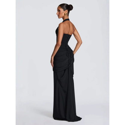 Elegant Halter Neck Evening Dress
