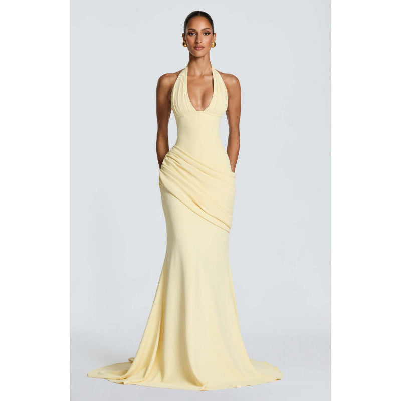 Elegant Halter Neck Evening Dress