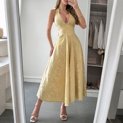 Elegant Halter Neck Evening Dress