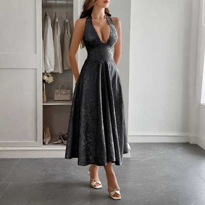 Elegant Halter Neck Evening Dress