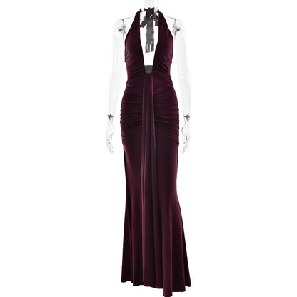 Elegant Halter Neck Fishtail Dress
