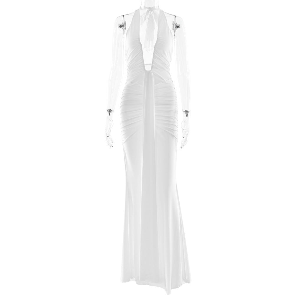 Elegant Halter Neck Fishtail Dress