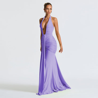Elegant Halter Neck Fishtail Dress