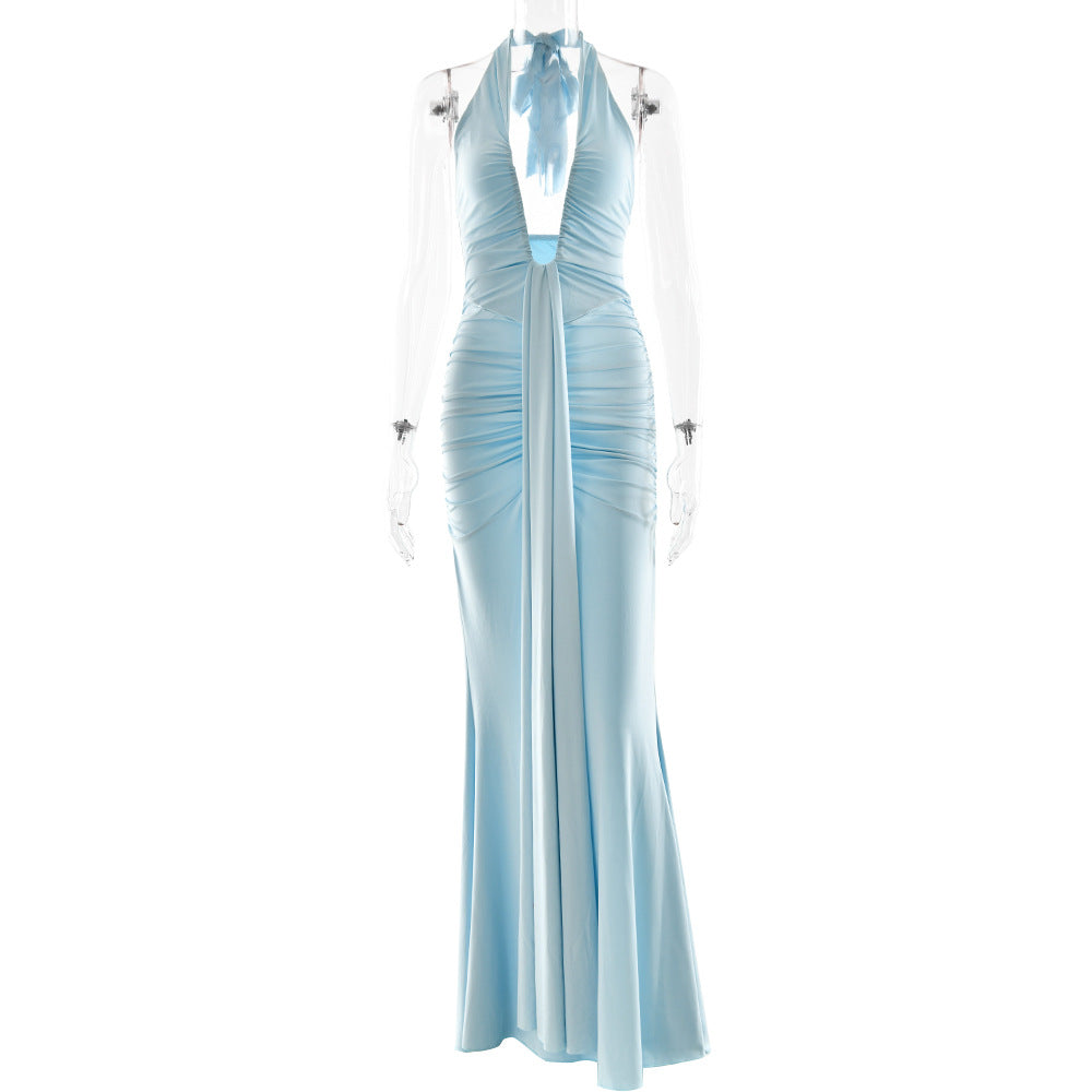 Elegant Halter Neck Fishtail Dress