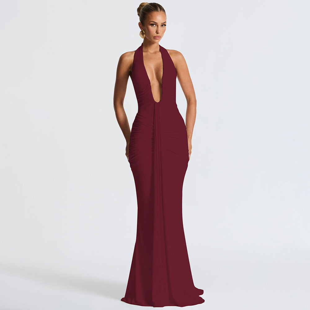 Elegant Halter Neck Fishtail Dress