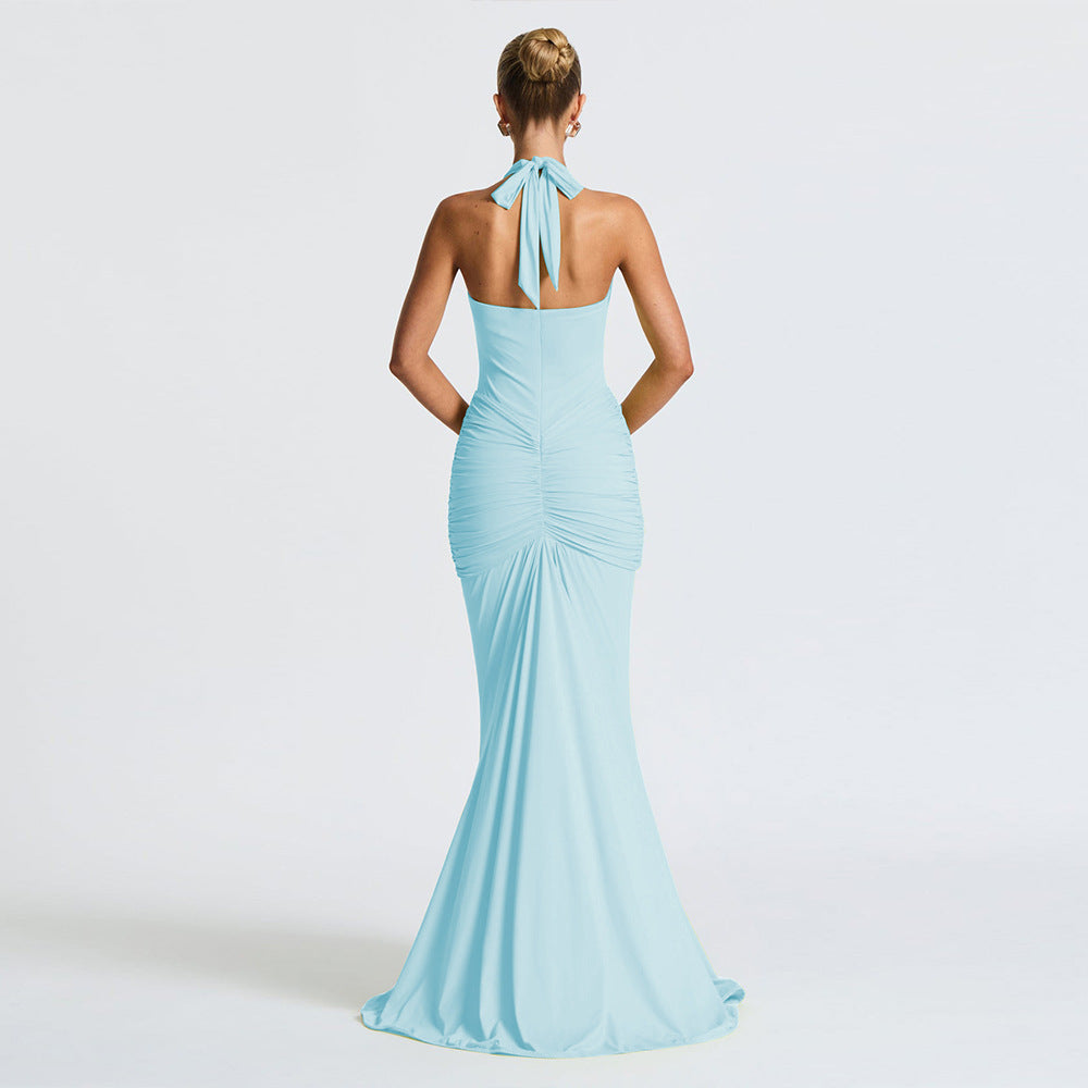 Elegant Halter Neck Fishtail Dress