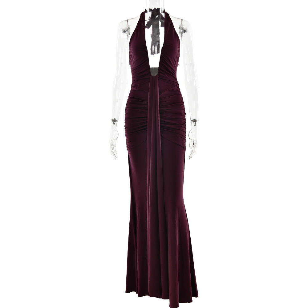 Elegant Halter Neck Fishtail Dress