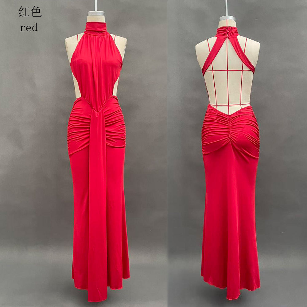 Elegant Halter Neck Long Party Gown
