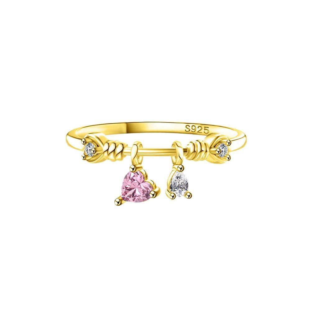 Elegant Heart Shaped Sterling Silver Ring