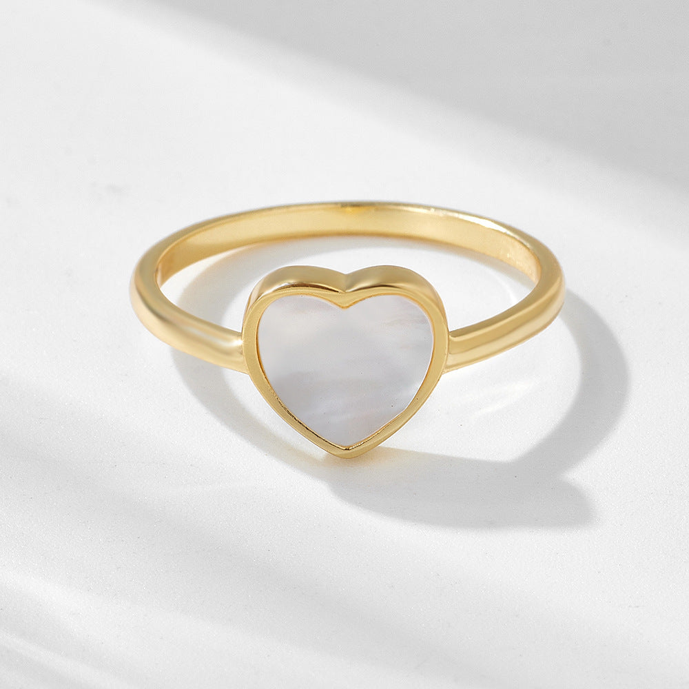 Elegant Heart Shell Silver Ring