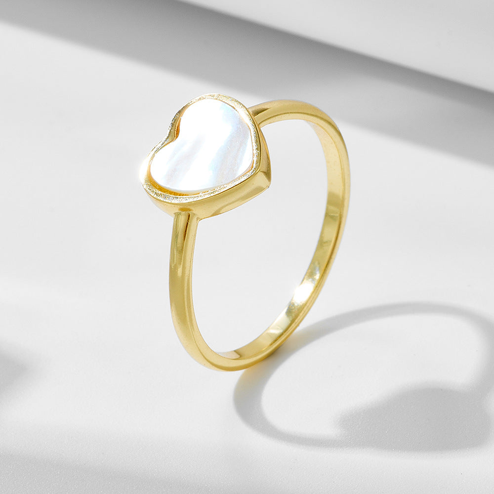 Elegant Heart Shell Silver Ring