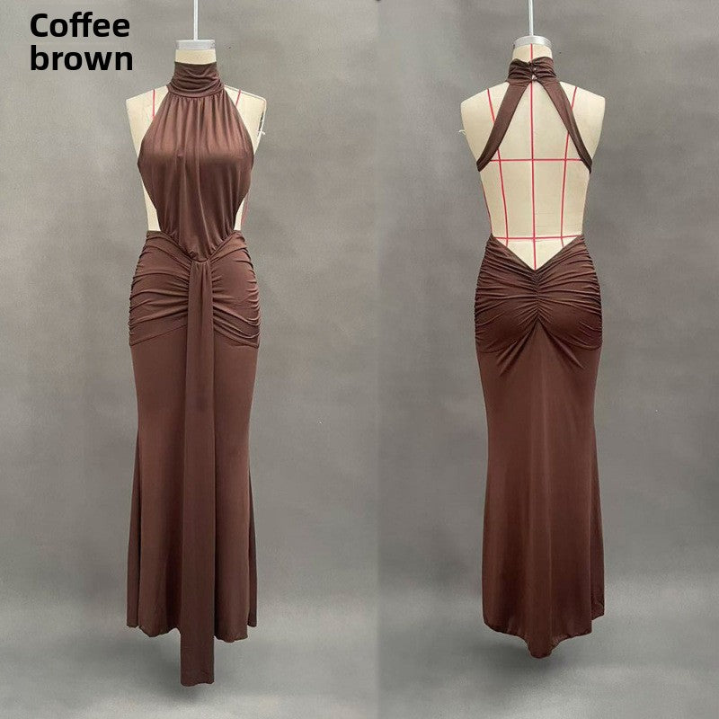 Elegant High Neck Bodycon Long Dress