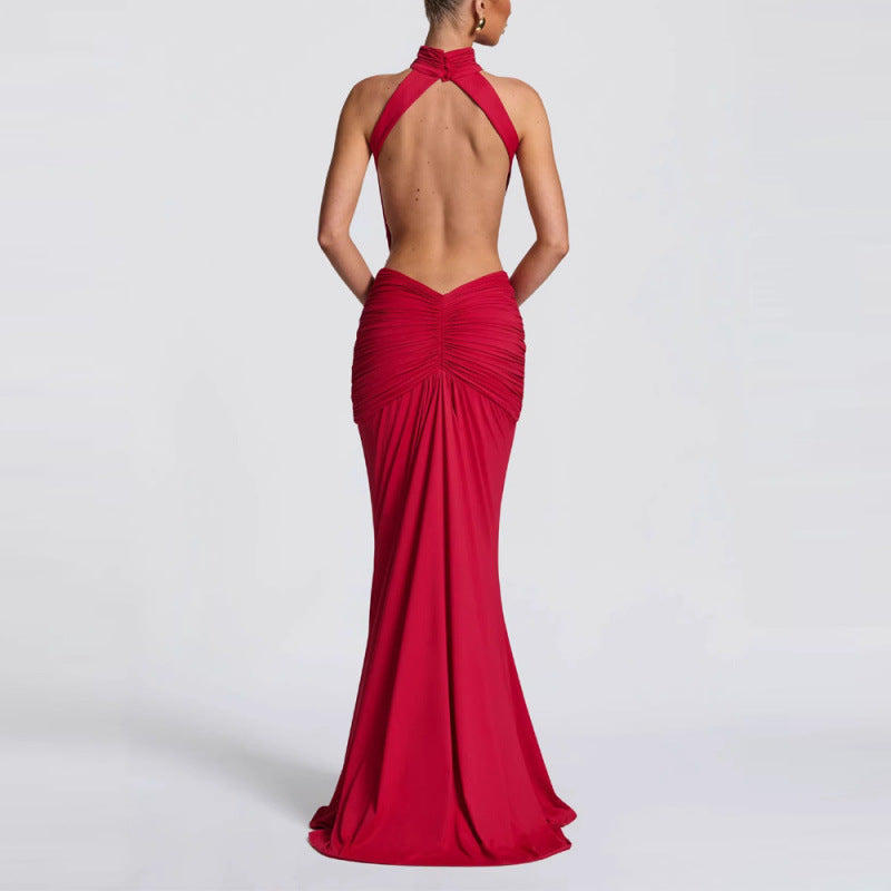 Elegant High Neck Bodycon Long Dress