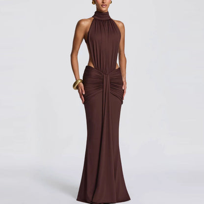 Elegant High Neck Bodycon Long Dress