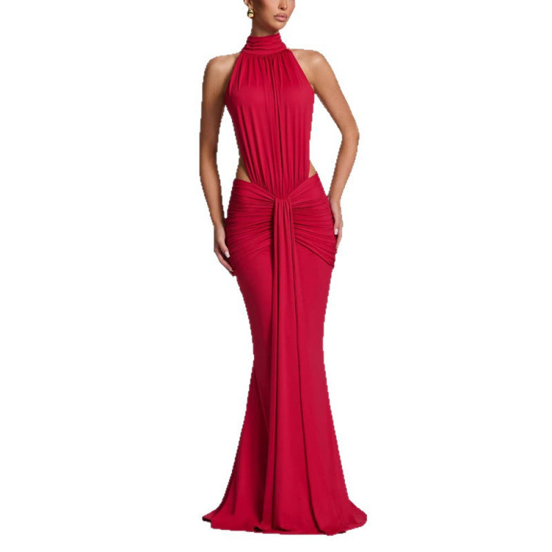 Elegant High Neck Bodycon Long Dress