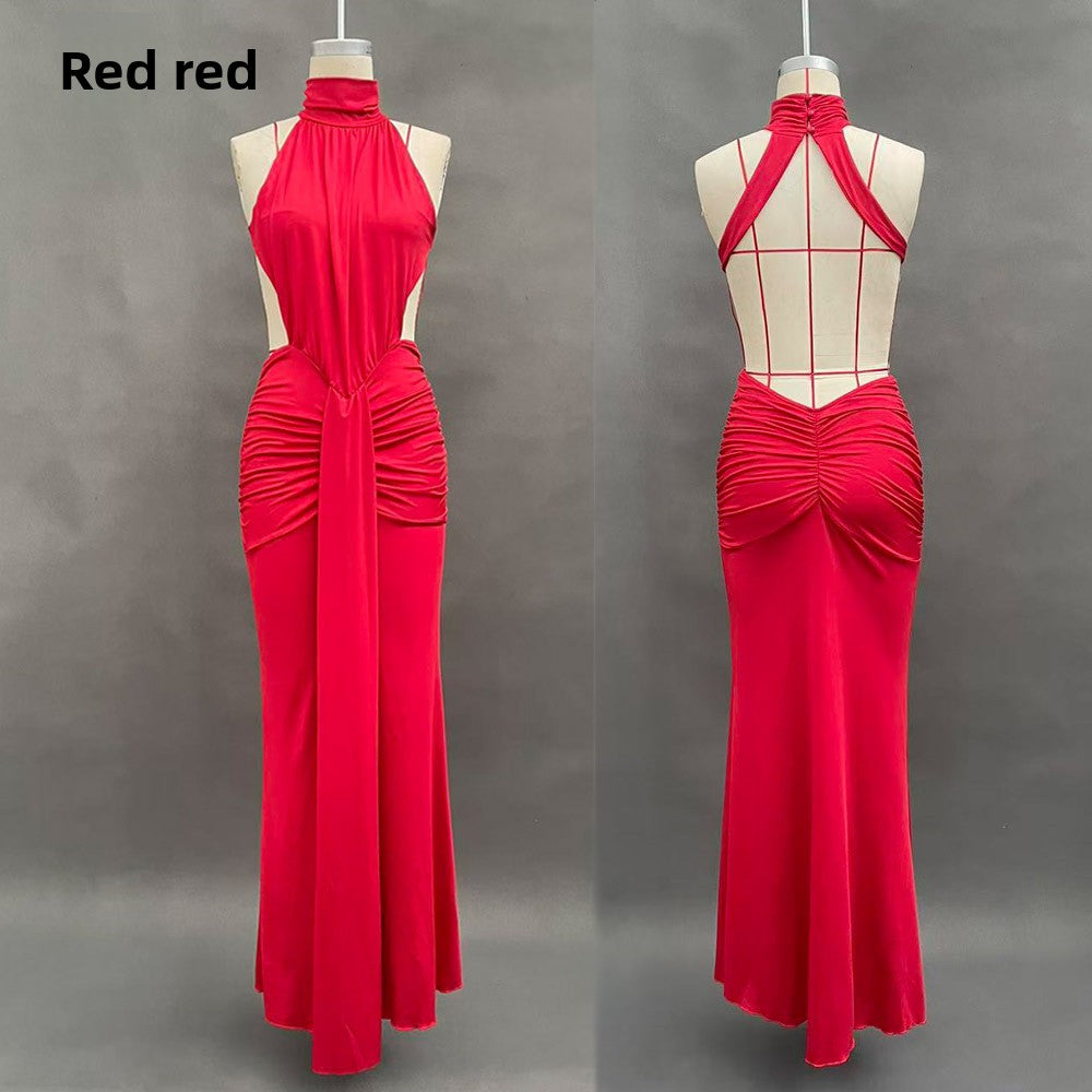 Elegant High Neck Bodycon Long Dress