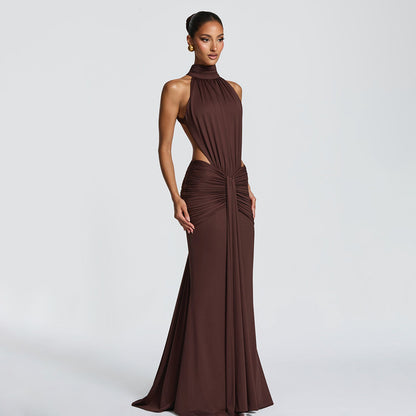 Elegant High Neck Bodycon Long Dress
