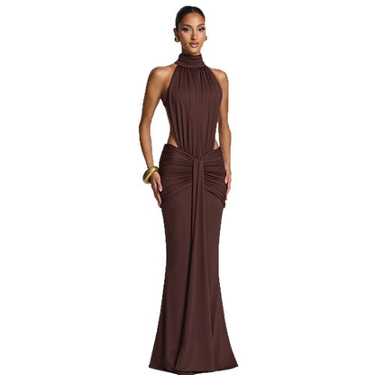 Elegant High Neck Bodycon Long Dress