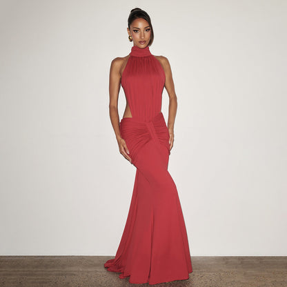 Elegant High Neck Bodycon Long Dress