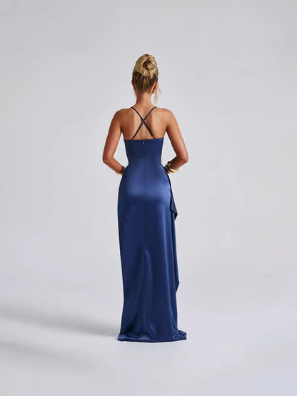 Elegant High Waist Slit Maxi Dress