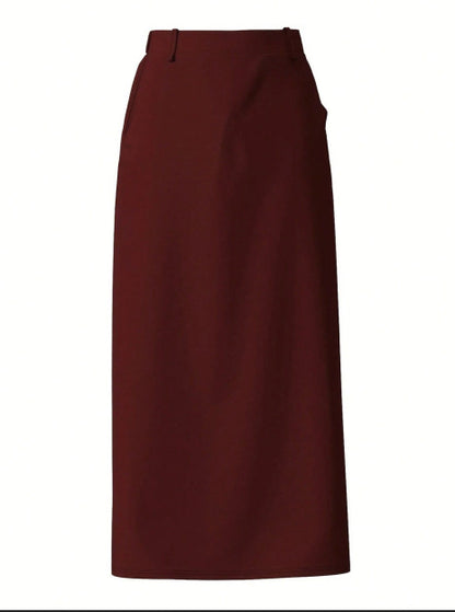 Elegant High Waisted Pocket Long Skirt
