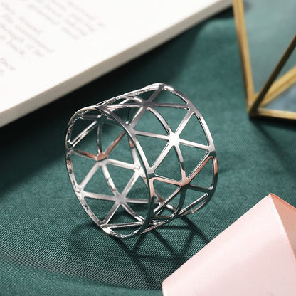 Elegant Hollow Metal Napkin Ring for Table Decor
