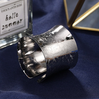Elegant Hollow Metal Napkin Ring for Table Decor