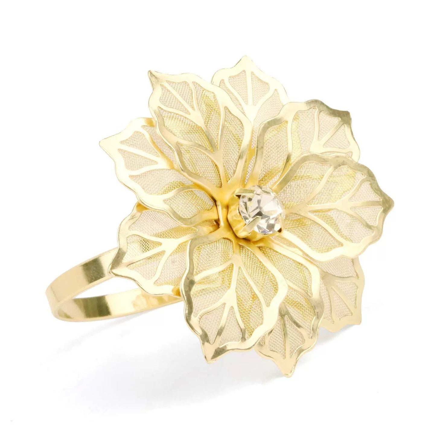 Elegant Hollow Metal Napkin Ring for Table Decor