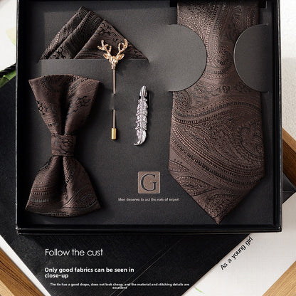 Elegant Jacquard Bow Tie Set for Formal Events