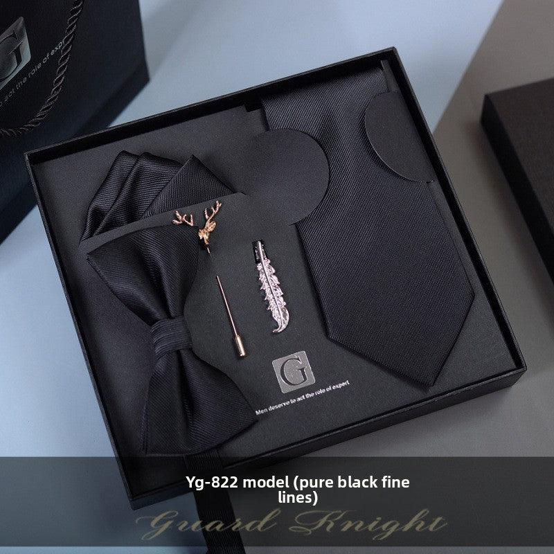 Elegant Jacquard Bow Tie Set for Formal Events