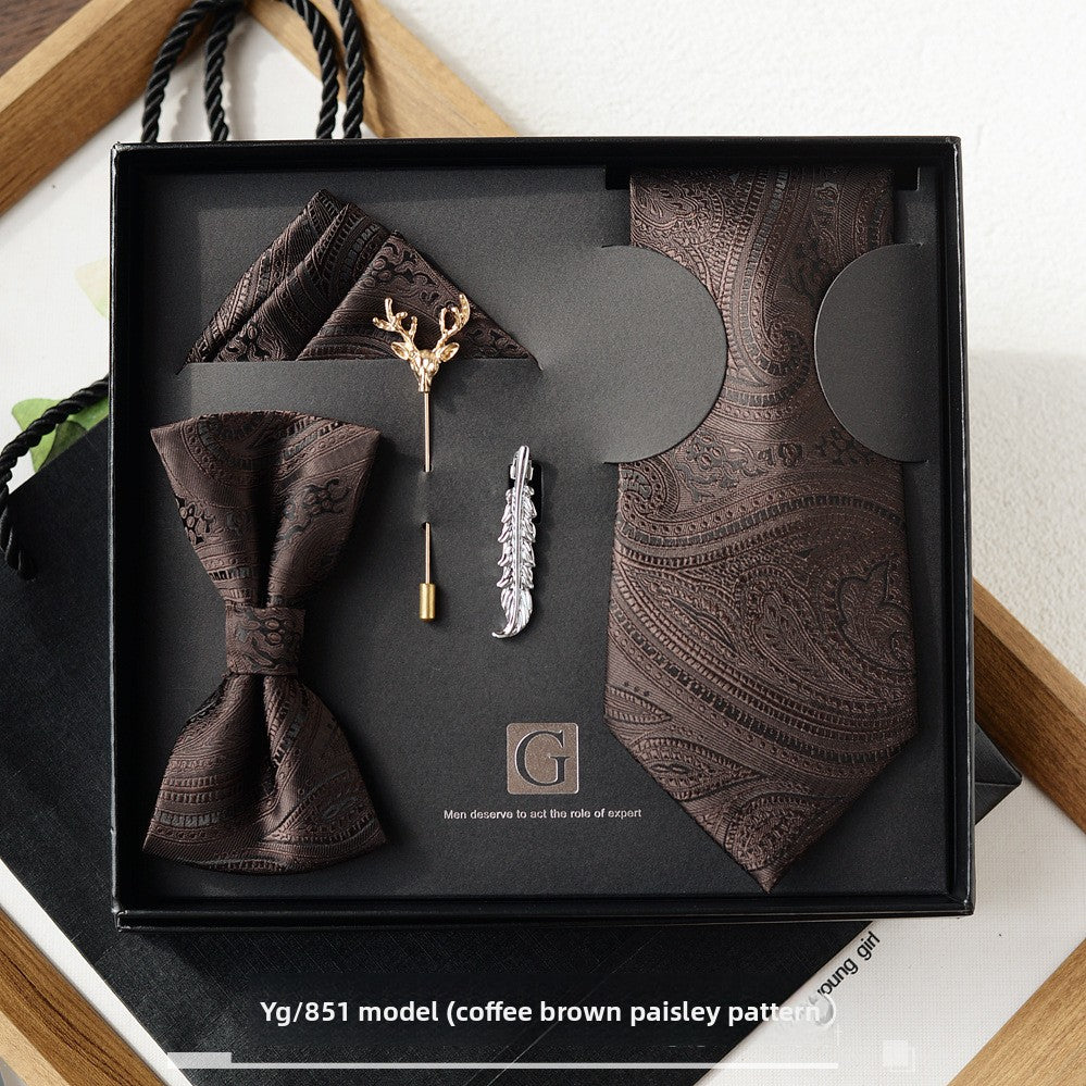 Elegant Jacquard Bow Tie Set for Formal Events