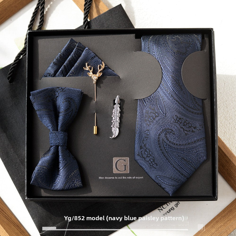 Elegant Jacquard Bow Tie Set for Formal Events