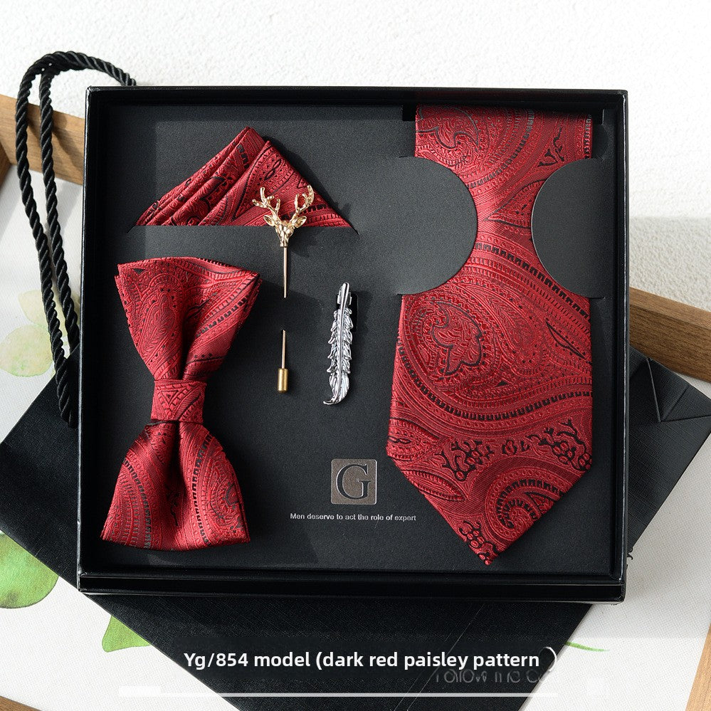 Elegant Jacquard Bow Tie Set for Formal Events