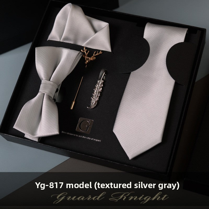Elegant Jacquard Bow Tie Set for Formal Events