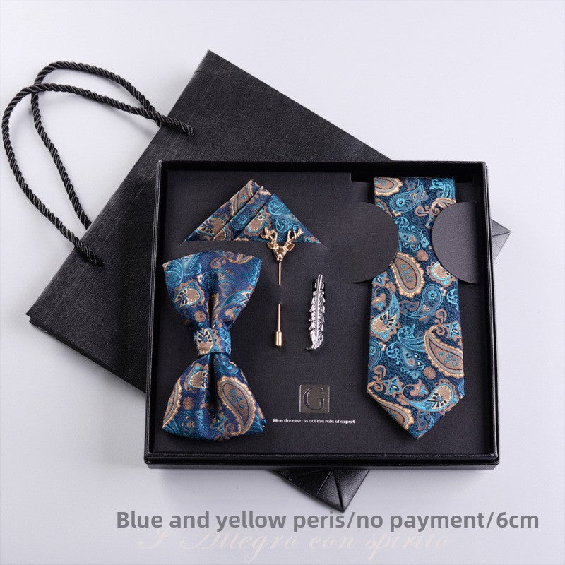 Elegant Jacquard Bow Tie Set for Formal Events