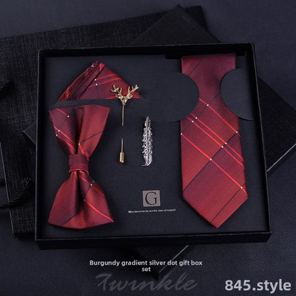 Elegant Jacquard Bow Tie Set for Formal Events