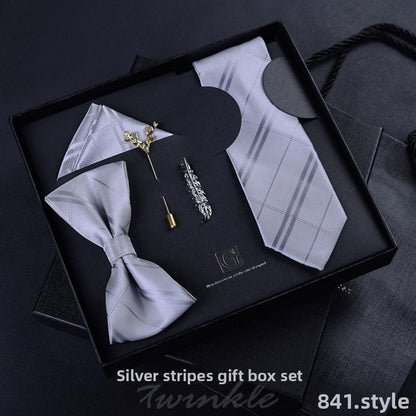 Elegant Jacquard Bow Tie Set for Formal Events
