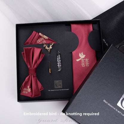 Elegant Jacquard Bow Tie Set for Formal Events