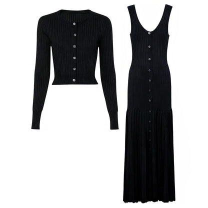 Elegant Knit Top and Dress Set