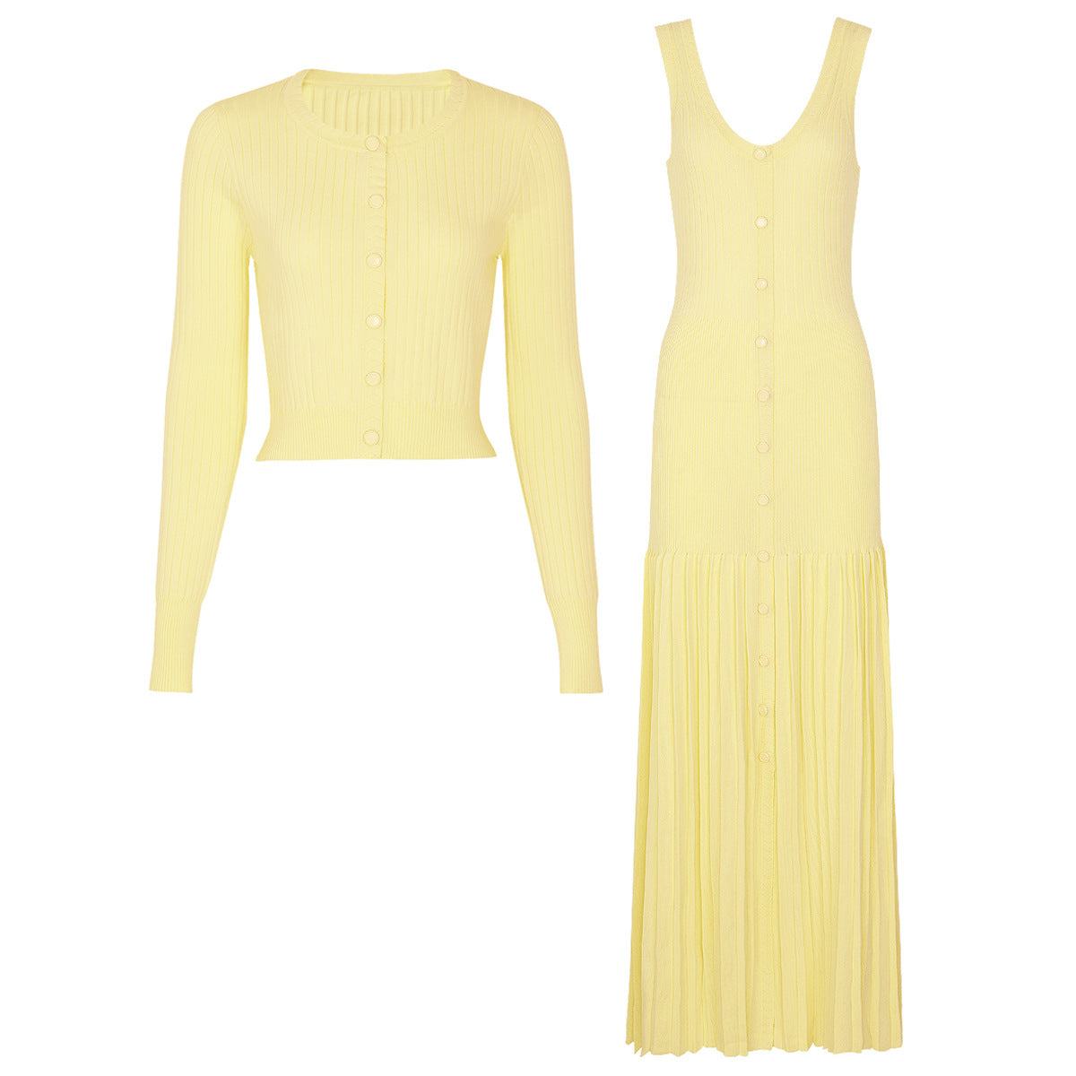 Elegant Knit Top and Dress Set