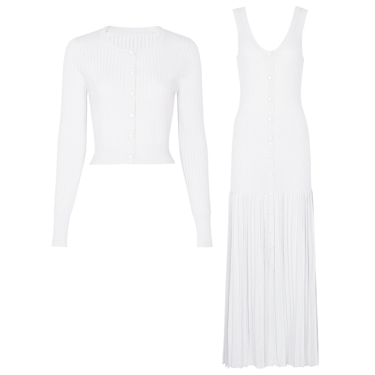 Elegant Knit Top and Dress Set